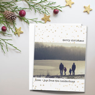 Carte de Noël Budget Photo Gold Stars