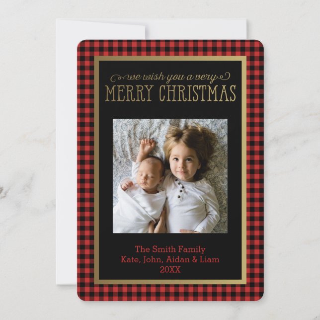 Carte de Noël Buffalo Plaid (Devant)