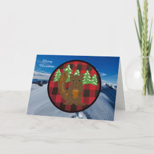 Carte de Noël Buffalo Plaid Woodland