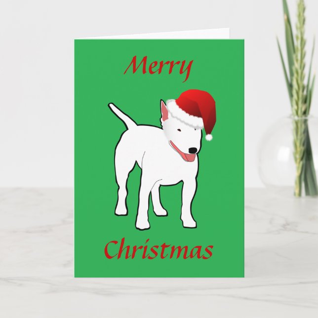 Carte de Noël Bull Terrier (Devant)