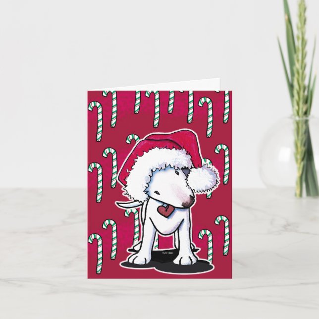 Carte de Noël Bull Terrier (Devant)