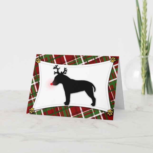 Carte de Noël Bull Terrier Reindeer (Devant)