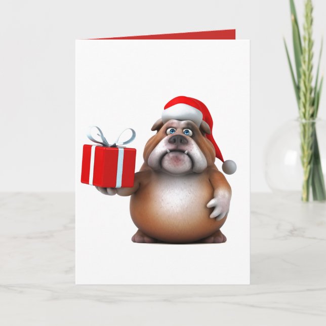 carte de Noël bulldog (Devant)