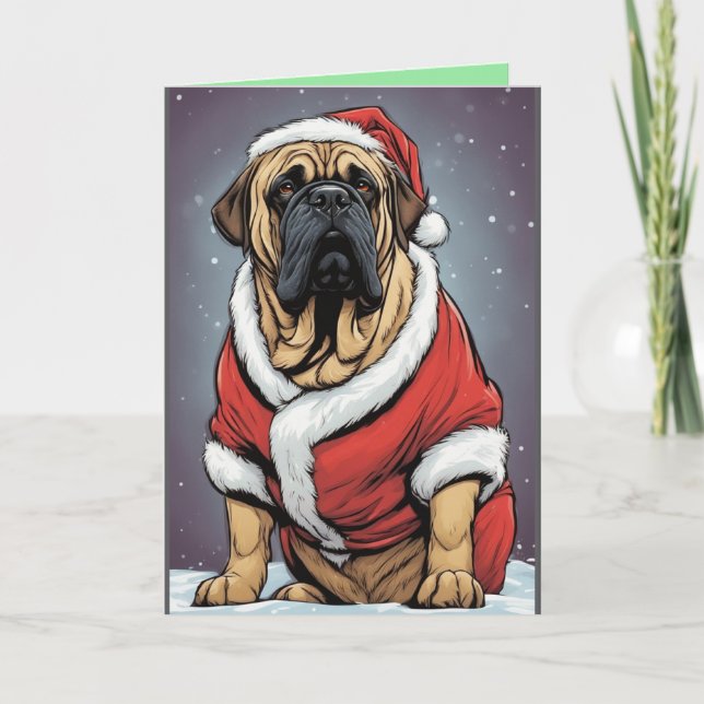 Carte de Noël Bullmastiff (Devant)