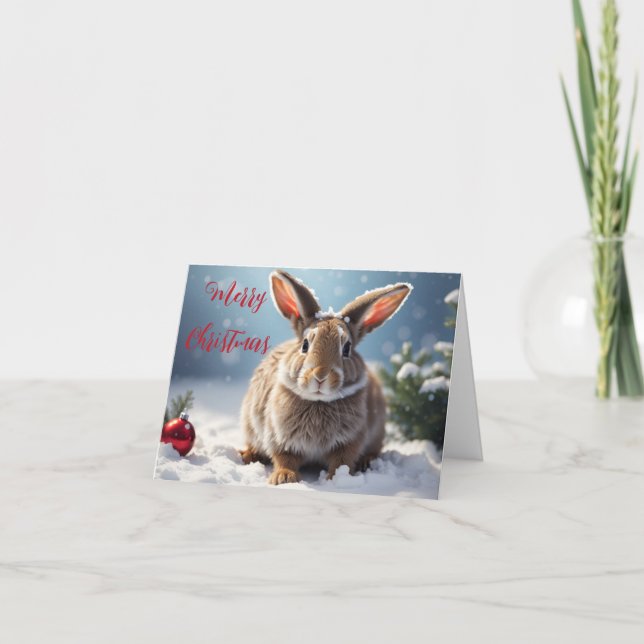 Carte de Noël Bunny mignonne (Devant)