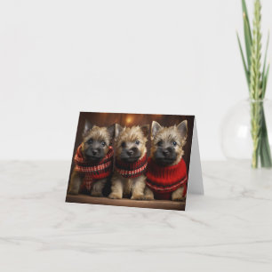 Carte de Noël Cairn Terrier Puppies