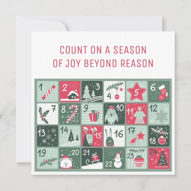 Carte de Noël Calendrier de l'Avent (Devant)