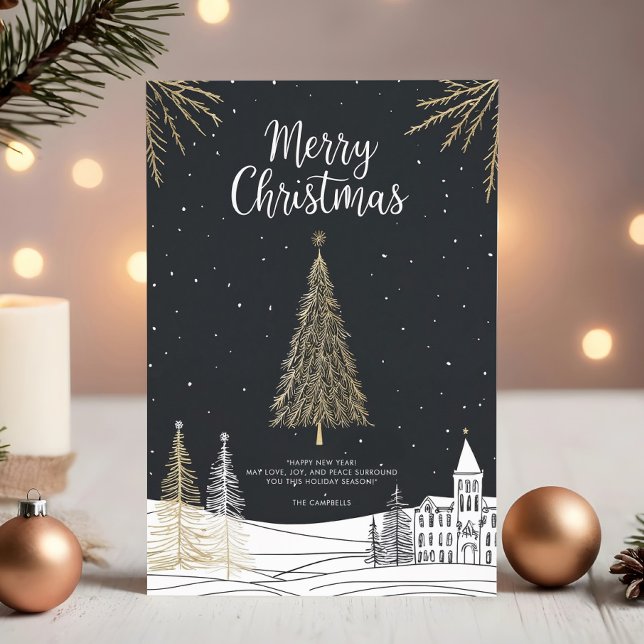 Carte de Noël Calligraphie Script Fête (Créateur téléchargé)