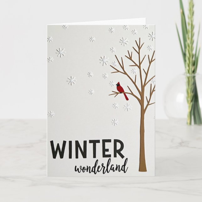 Carte de Noël Cardinal Winter Wonderland (Devant)