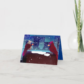 Carte de Noël Cardinals en Ville