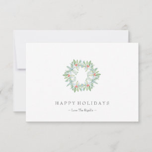 Carte de Noël, Carte de vacances, Berries vertes