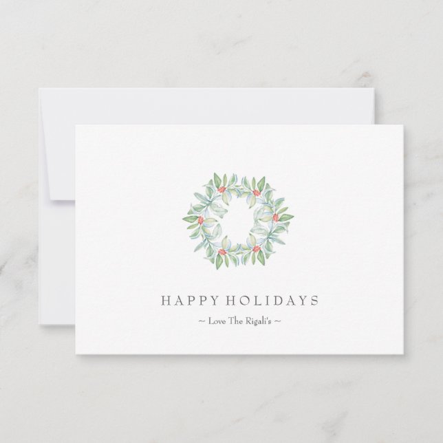Carte de Noël, Carte de vacances, Berries vertes (Devant)