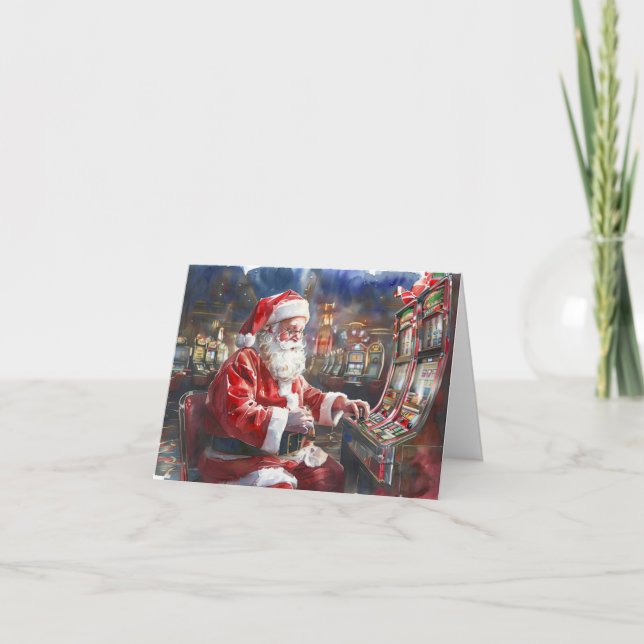 Carte de Noël Casino Père Noël (Devant)