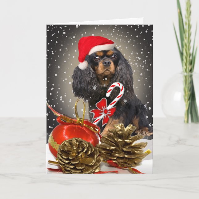 Carte de Noël Cavalier King Charles (Devant)