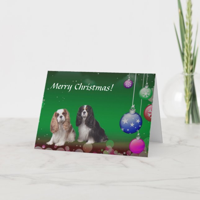 Carte de Noël Cavalier King Charles Spaniel (Devant)