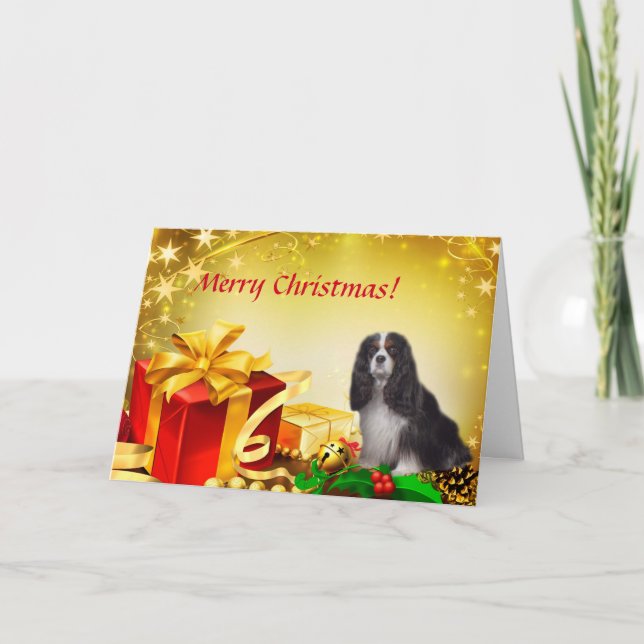 Carte de Noël Cavalier Tri-Color (Devant)
