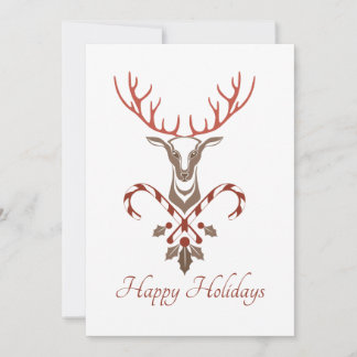 Carte de Noël Cerfs et Sucres de canne