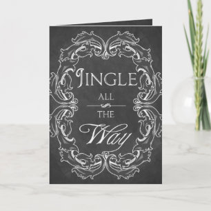 Carte de Noël Chalkboard Personnalisé Jingle tout
