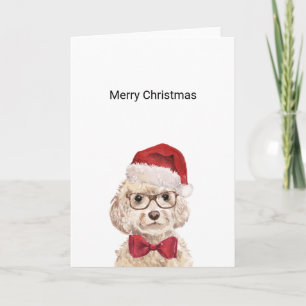 Carte de Noël Champagne Cockapoo