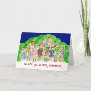 Carte de Noël - chanteurs de Carol