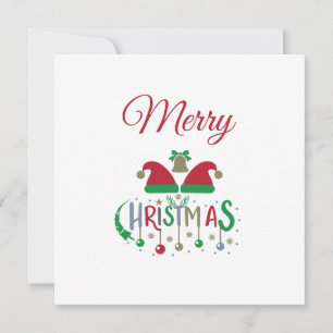 Carte de Noël Chapeaux de Noël Ornements Flocs de 