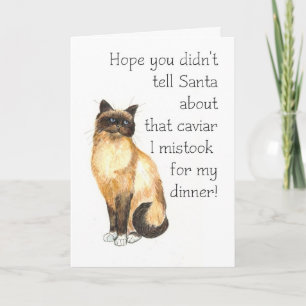 Carte de Noël - Chat Birman
