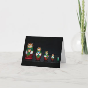 Carte de Noël Chat Matryoshka
