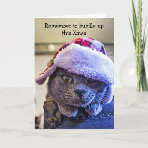 CARTE DE NOËL CHAT PERSONNALISABLE