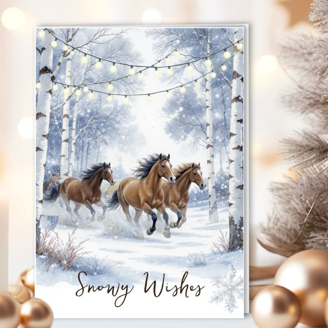 Carte de Noël Cheval Rustique (Send enchanting holiday wishes with this magical Christmas design!
)