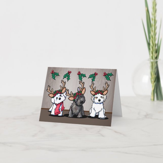 Carte de Noël Chiens KiniArt (Devant)