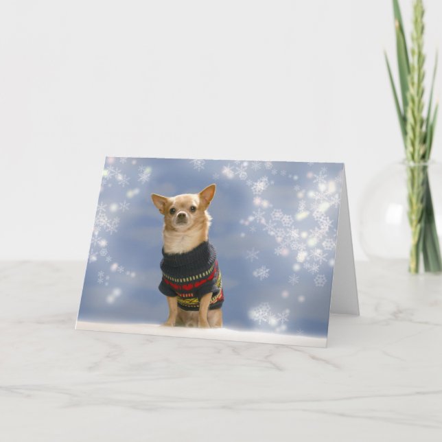 Carte de Noël Chihuahua (Devant)