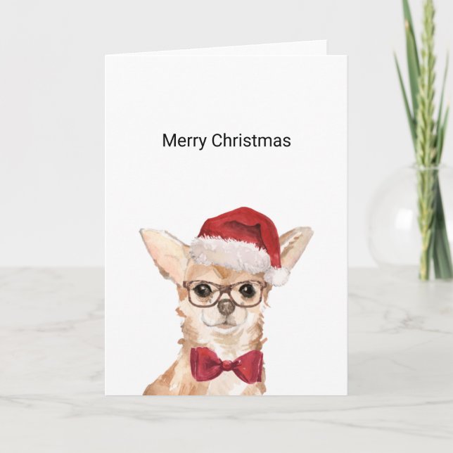 Carte de Noël Chihuahua (Devant)