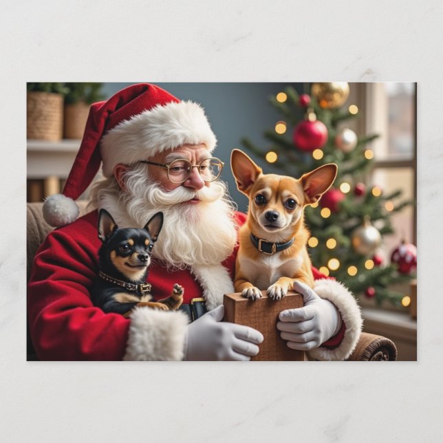 Carte de Noël Chihuahua (Devant)