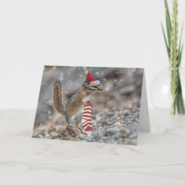 Carte de Noël Chipmunk (Devant)