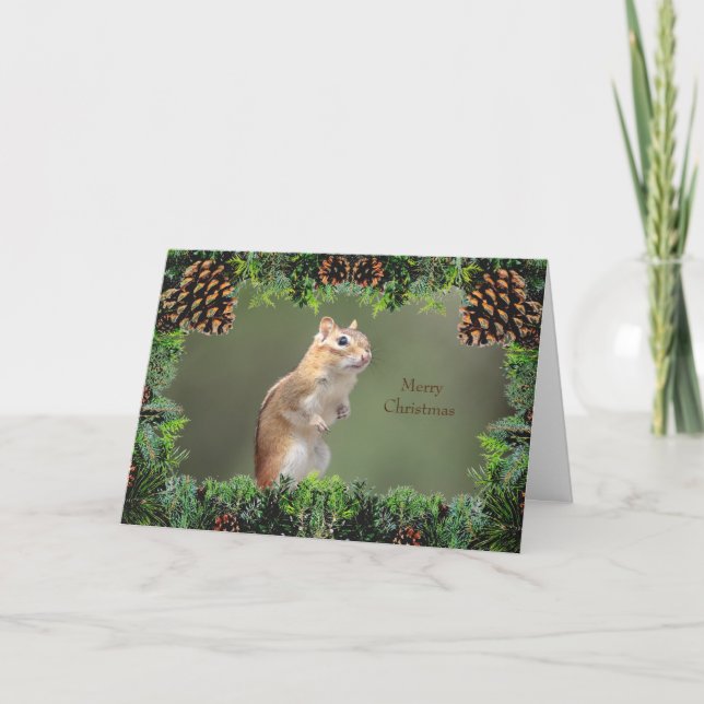Carte de Noël Chipmunk (Devant)