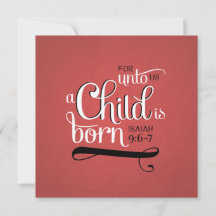 Carte de Noël chrétien un enfant est né Écriture