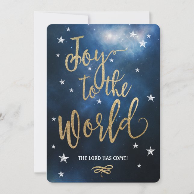 Carte de Noël chrétienne Joy to the World! (Devant)