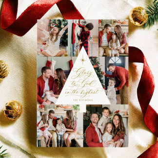 Carte de Noël chrétienne photo avec écriture « Glo