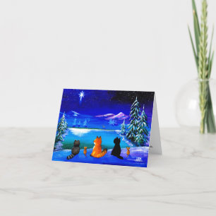 Carte de Noël chrétienne pour les animaux de bois
