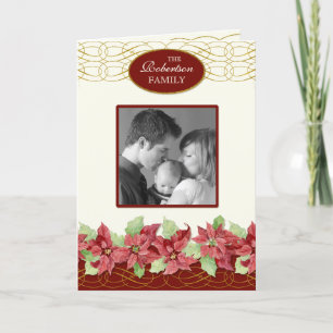 Carte de Noël chrétienne se lance 'n Poinsettias