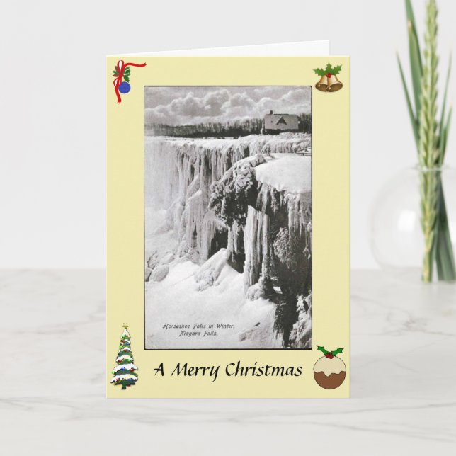 Carte de Noël - Chutes du Niagara en hiver (Devant)