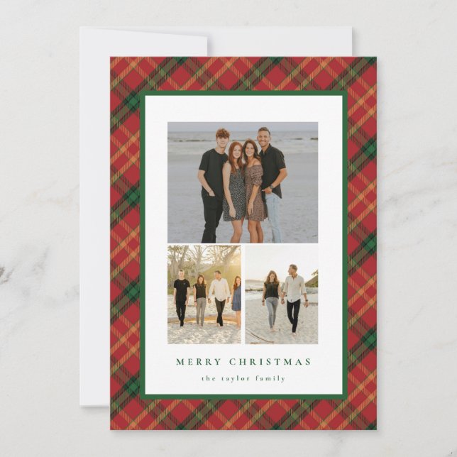 Carte de Noël classique 3-Photos (Devant)