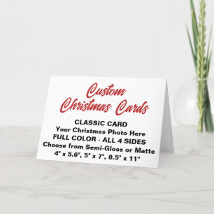 CARTE DE NOËL CLASSIQUE 5" x 7" personnalisée