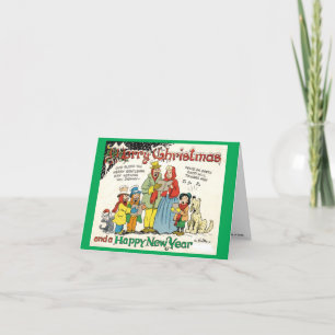Carte de Noël classique Al Smith bande dessinée