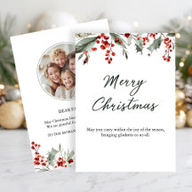 Carte de Noël classique avec vœu chaleureux d'hive
