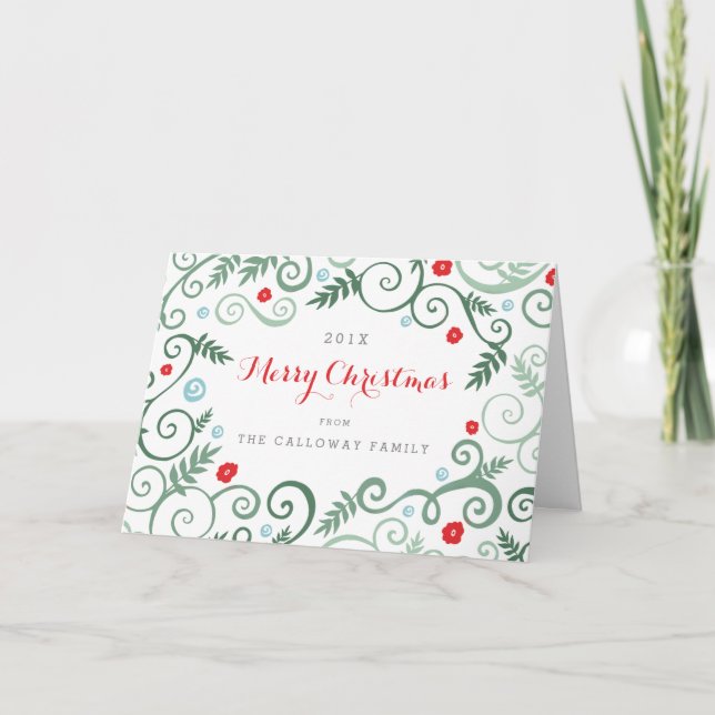Carte de Noël classique élégance (Devant)