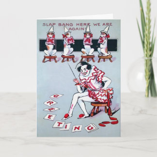 Carte de Noël Clown vintage