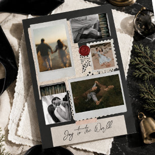 Carte de Noël Collage de Voyage Familial « Joyeux