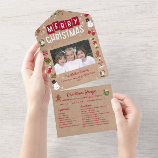 Carte de Noël Collage Recette Photo Noël