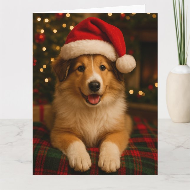 Carte de Noël Collie (Devant)